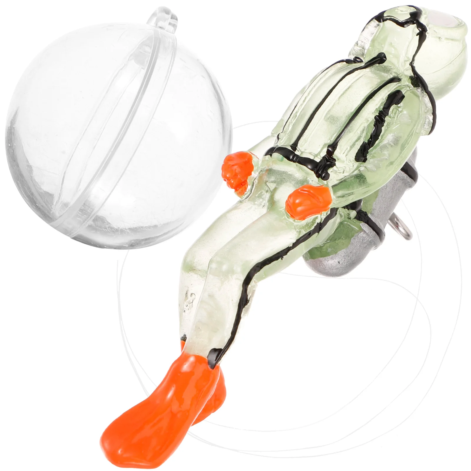 

Glow in Dark Diver Decoration Floating Fish Tank Resin Night Light Green Aquarium nament Pet Supplies Underwater Scene