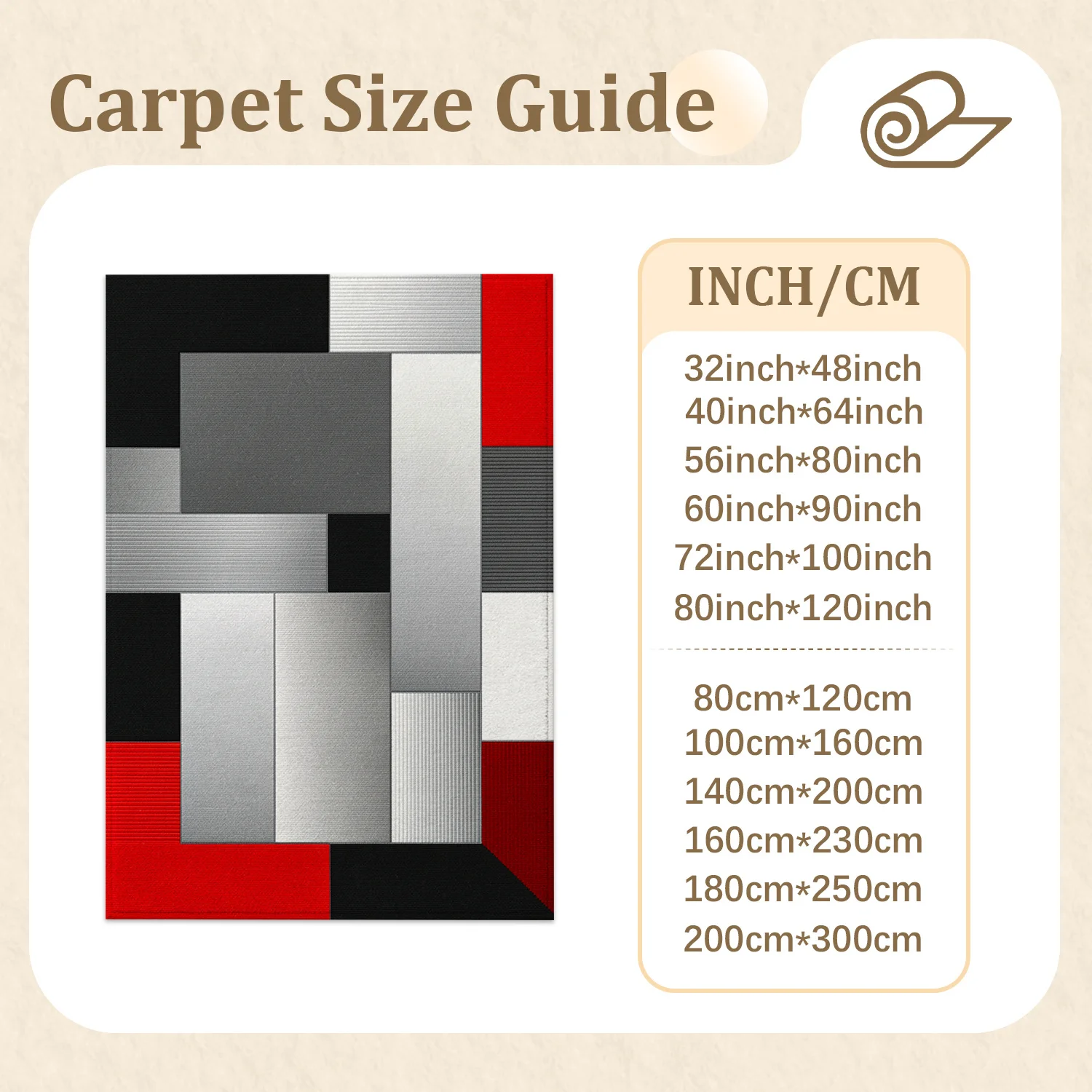 Geometric Red Black Gray Block Pattern Area Rug, Soft Velvet, Machine Washable, Suitable for Living Room, Bedroom, Dining Room, Ideal for Halloween, Thanksgiving, Christmas, New Year, Black Friday, Cyber Monday Home Decor