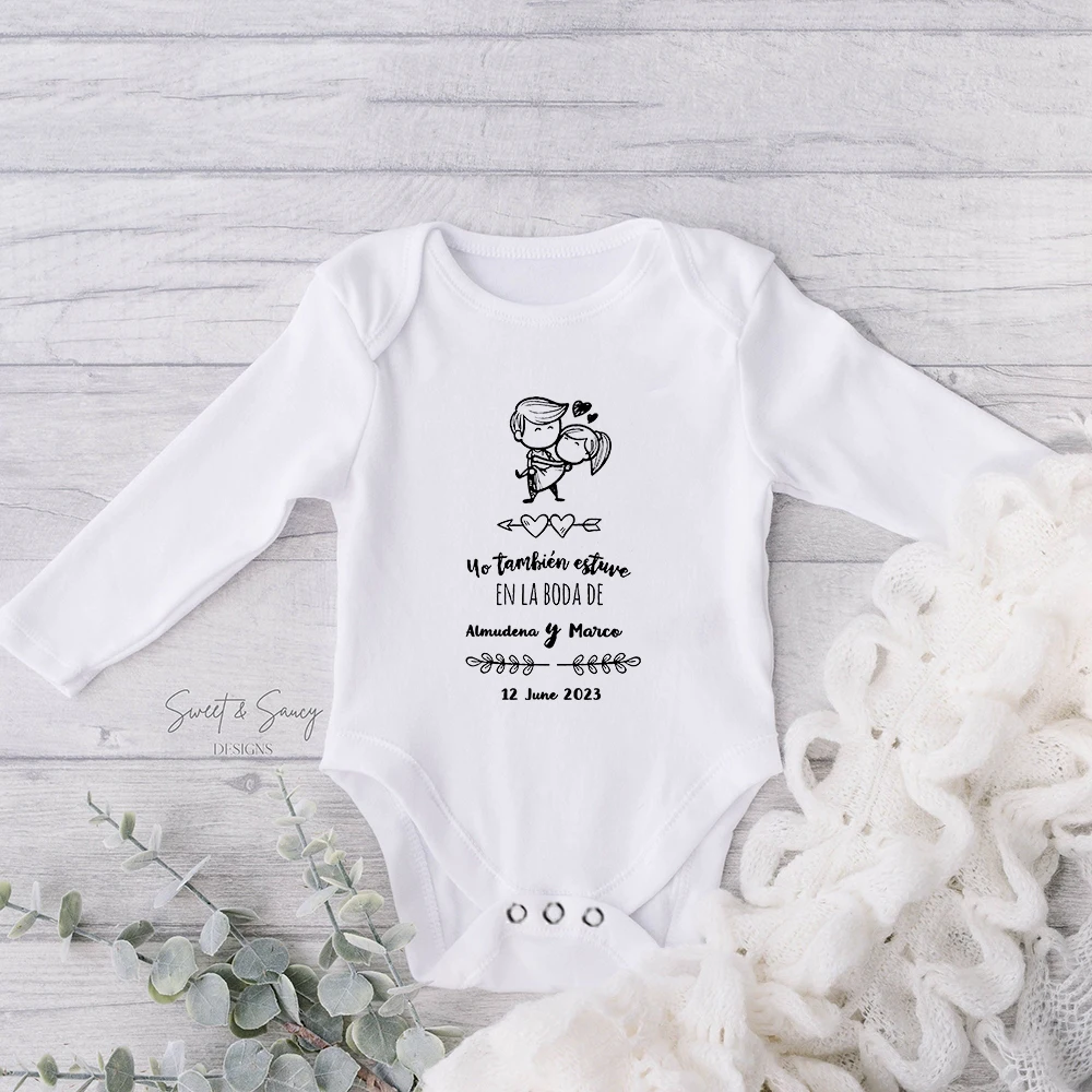 Personalized Baby Bodysuit I Also Attended The Wedding Custom Name Baby Jumpsuit Wedding Toddler Infant Boy Girs Rompers Outfits