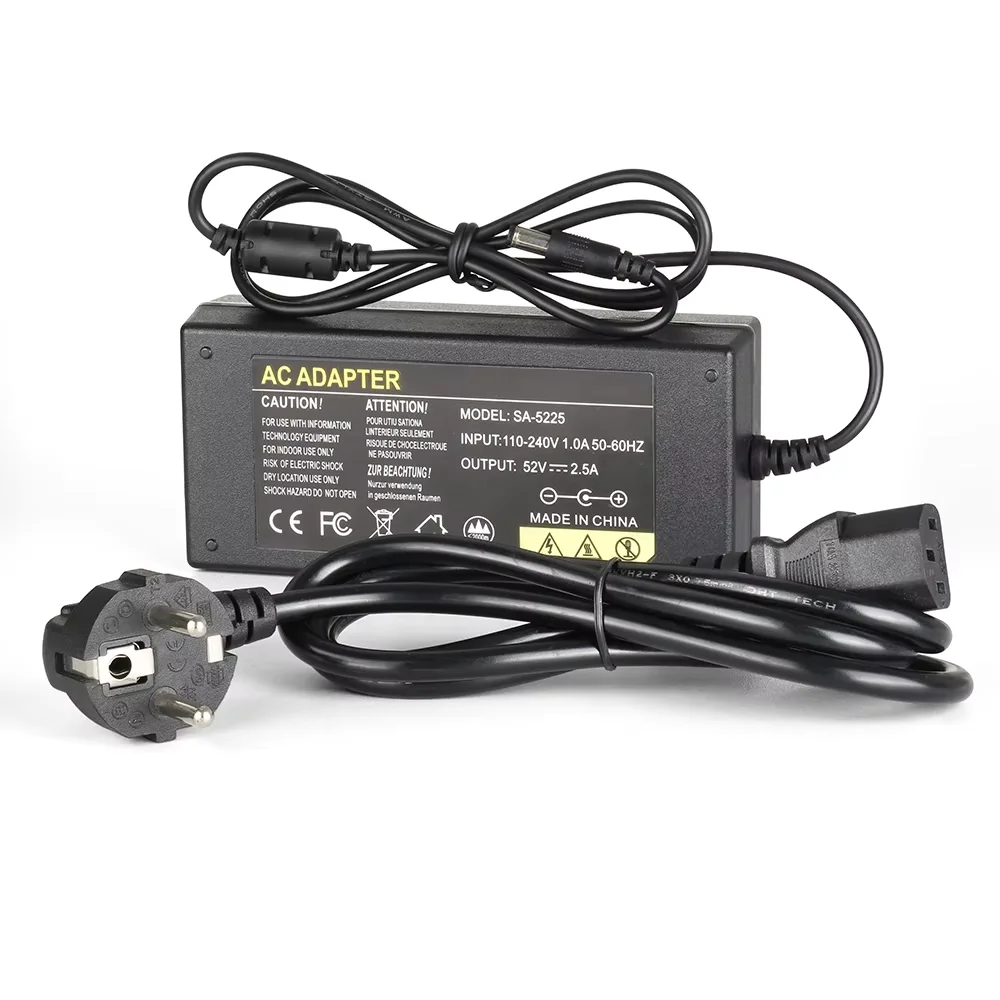 Misecu 52V 2.5A Power Supply AC 100-240V Power Adapter wall charger DC 5.41mm EU/AU/UK/US Plug For Security CCTV POE NVR