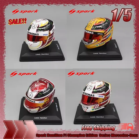 Nuevo Spark 1:5 Hamilton F1 Champion Edition Series casco Lewis mercedes-benz W10 simulación modelos en miniatura colección ornamento