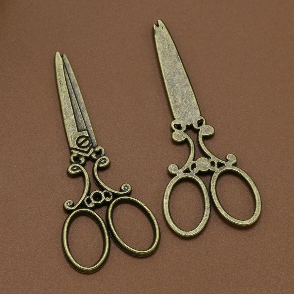 20pcs Barber Scissor Pendant Alloy Charm Diy Jewelry Making Accessory For Necklace Bracelet Keychain Craft Decor Bronze
