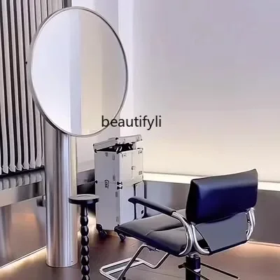 مرآة صالون حلاقة خاصة برأس زيت من SS NewHair مع مرآة أرضية مصباح ومرآة لقص الشعر على الوجهين
