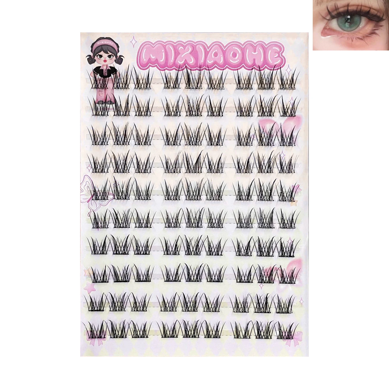 11-12mm sem necessidade de cola cílios postiços mangá cílios autoadesivos adequados para meninas estilos de mistura de maquiagem