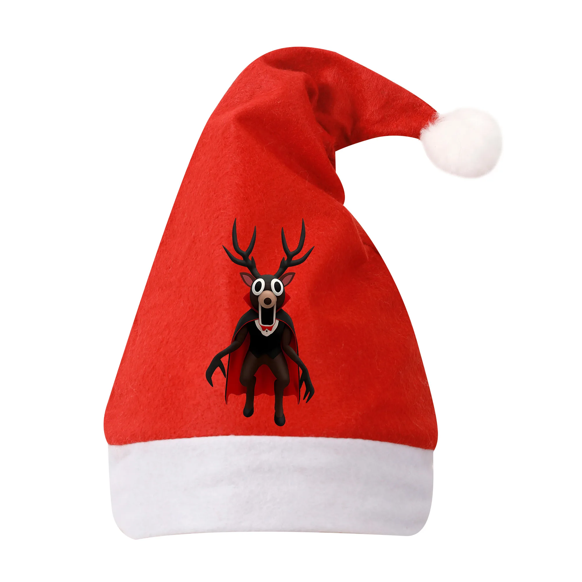 หมวกคริสต์มาส 99 คืนในป่า ของตกแต่งงานปาร์ตี้คริสต์มาส หมวกคริสต์มาสผ้ากำมะหยี่สีแดงหนา สำหรับผู้ใหญ่และเด็ก ของขวัญสำหรับเด็ก