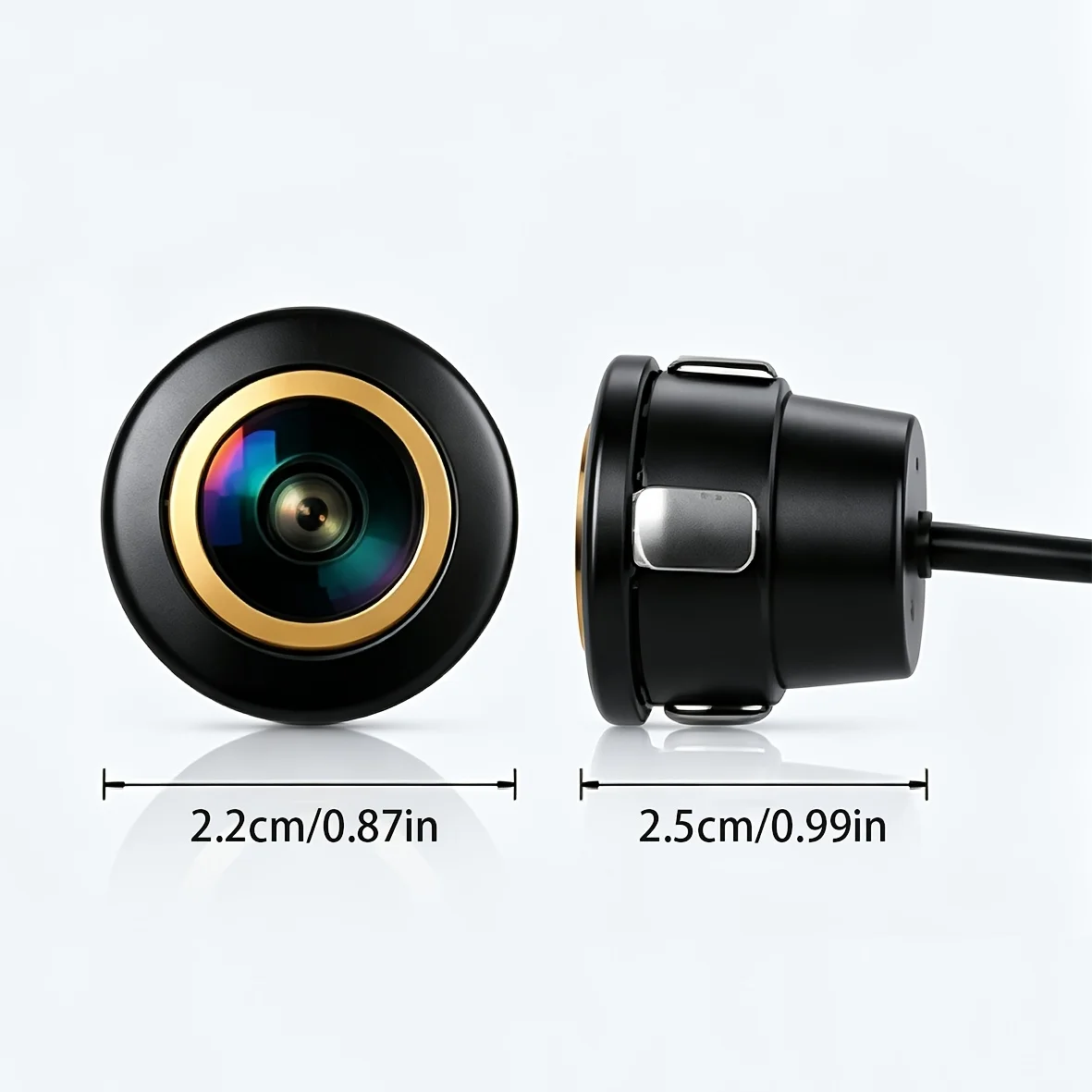 18.5Mm Drill Hole Embedded Car Backup Camera Fisheye Wide Angle Lens Clear Image Vehicle Rear View Reverse Parking Assist Camera