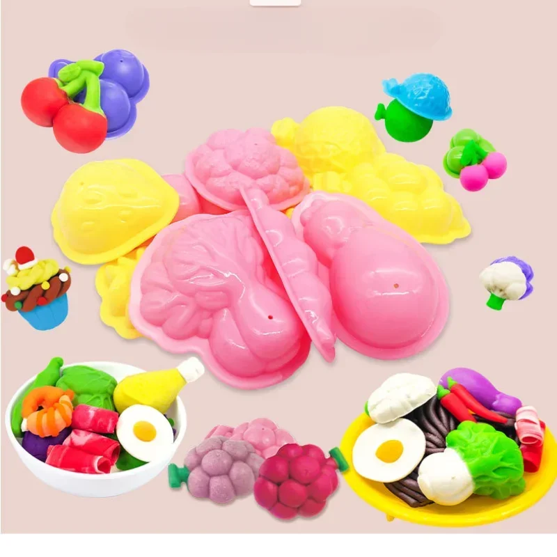 Creative DIY Handmade Mold Tool Ice Cream Noodles Machine Colorful Plasticine Making Toys Kids Play House Toys Colored Clay Gift