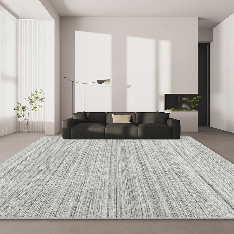 

Light Gray Living Room Large Area Carpets White Line Bedroom Decoration Bedside Carpet Easy Care Cloakroom Coffee Table Rugs 양탄자