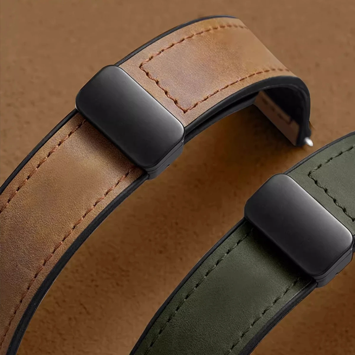Magnetisches Leder-Silikon-Armband für Samsung Galaxy Watch 8/9 40mm 44mm Watch Ultra 2 2026 Schnallenarmband 8 Classic 46mm Armband – Detail 4