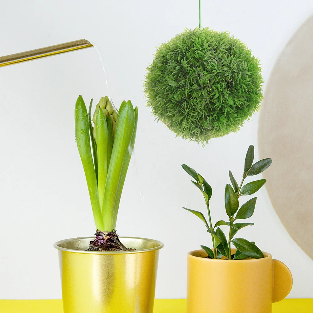 

4Pcs Artificial Plant Balls Natural Green Color Easy Install Decorative Grassy Balls for Ceiling Decoration Plant Hanging Ball