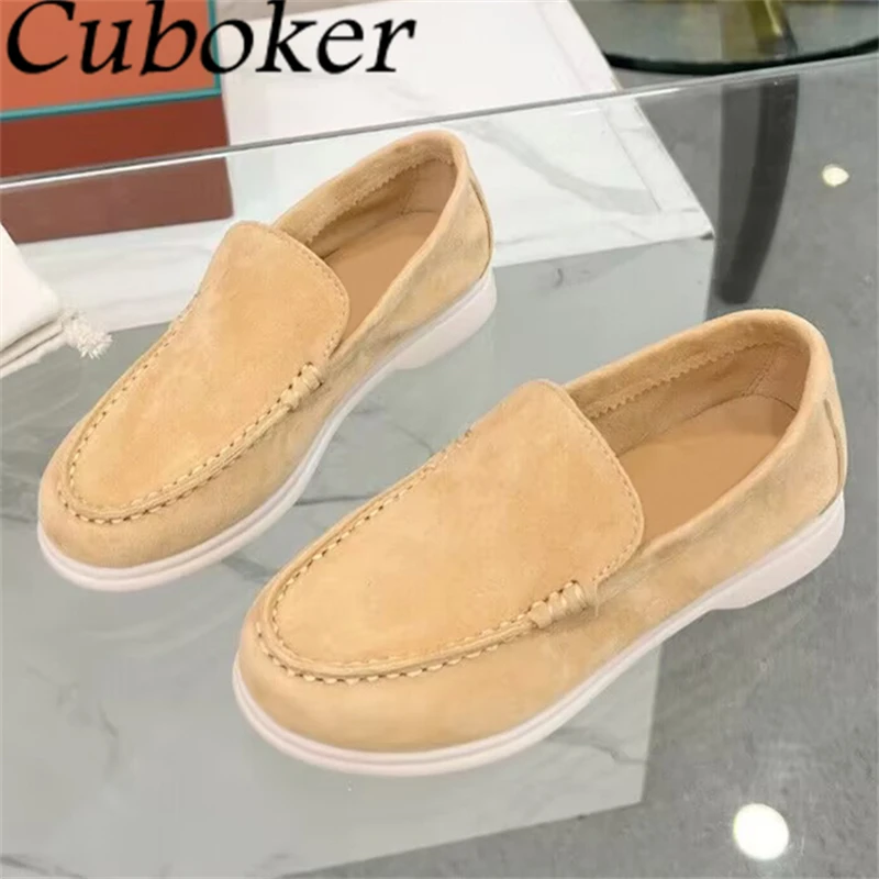 Low Top Kidsuede Children Flats Casual Shoes Girls Boys Student Round Toe Loafers Teenager Slip On Walking Shoes For Children