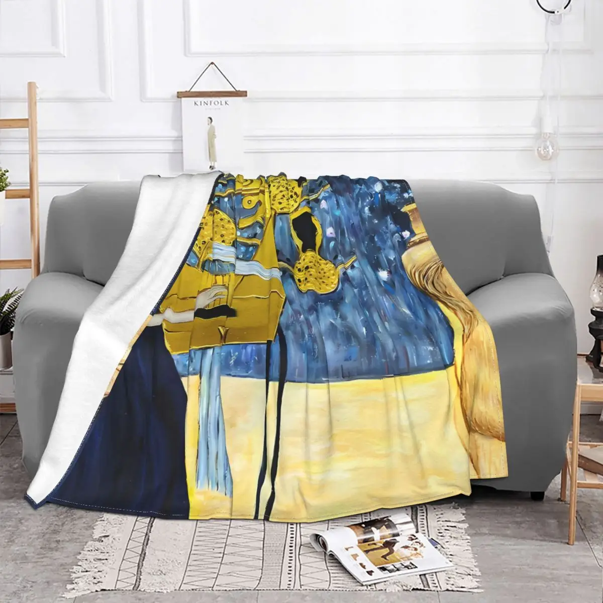 The Kiss By Gustav Klimt Movie Blanket Velvet Spring Autumn Music Breathable Plaid Throw Blankets For Car Couch Bedspread