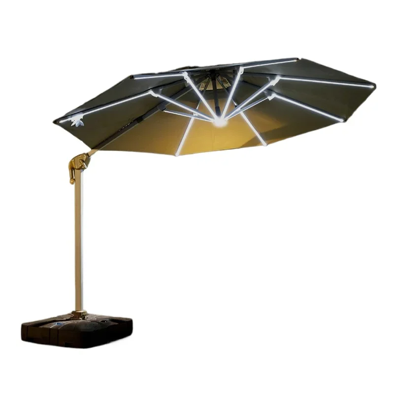 

Courtyard Outdoor Parasol Outdoor Stall Umbrella with Light Roman Security Guard Pavilion Umbrella Garden Terrace Sun Folding