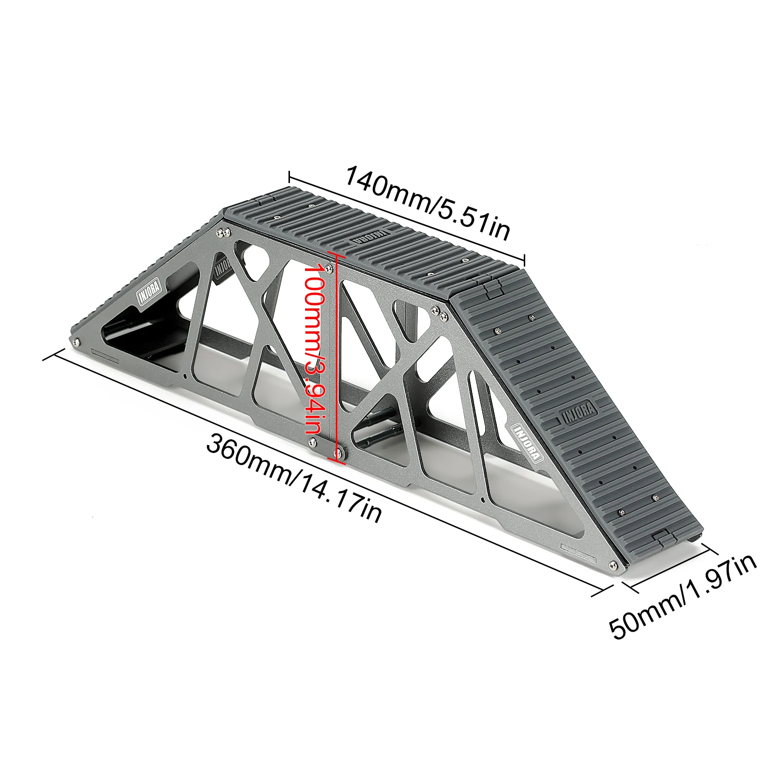 INJORA Vehicle Display Ramp Bridge Course Obstacle Kit for 1/10 1/18 1/24 RC Crawler