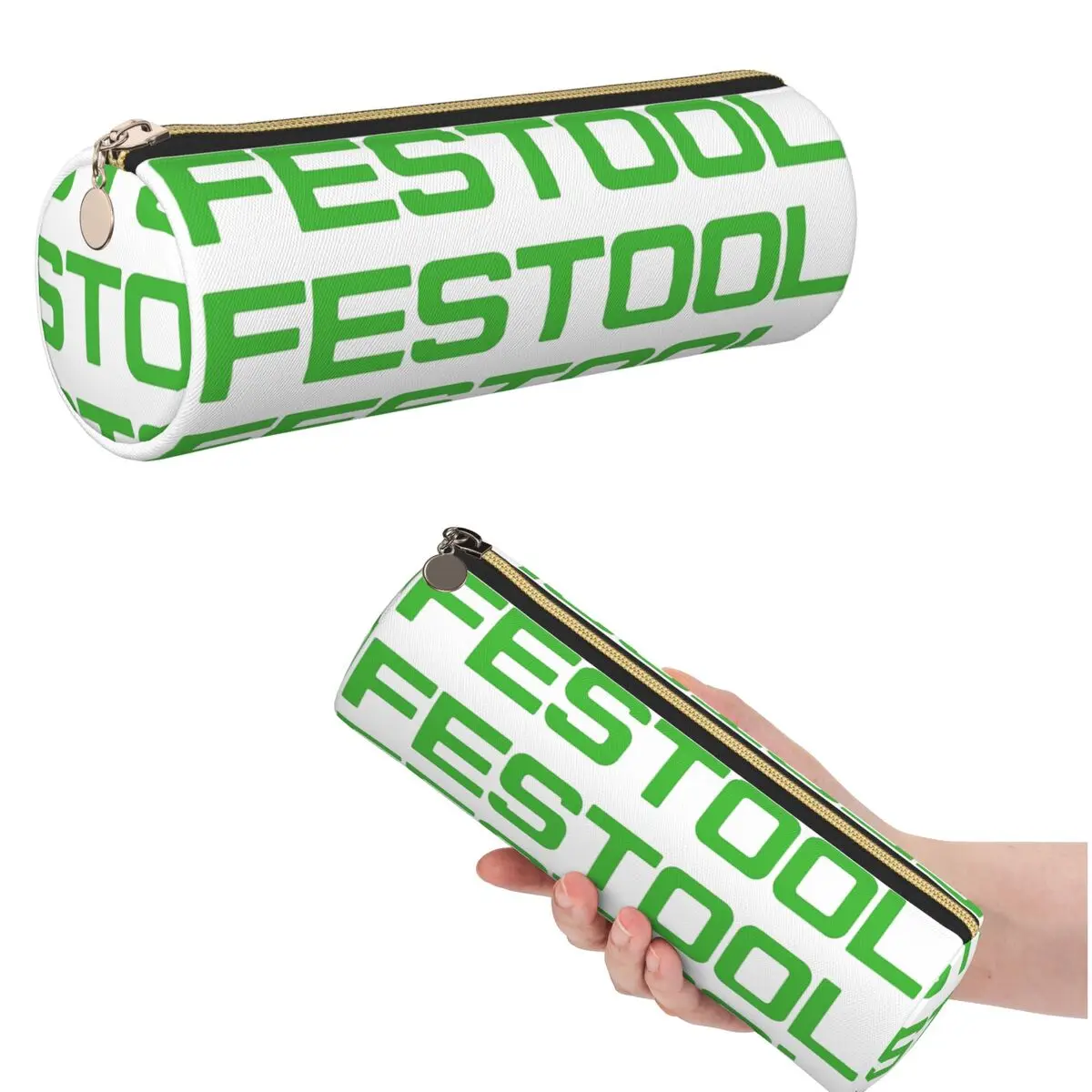 Festool Powertool Logo Federmäppchen für Schüler, zylindrische Stiftbox, Stifttasche, Stifthalter