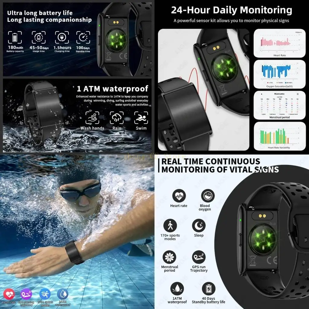 M5TD Multiple Sport Activity Trackers Waterproof Design Real Time Health Tracking Long Service Battery Small Wristband for Adult
