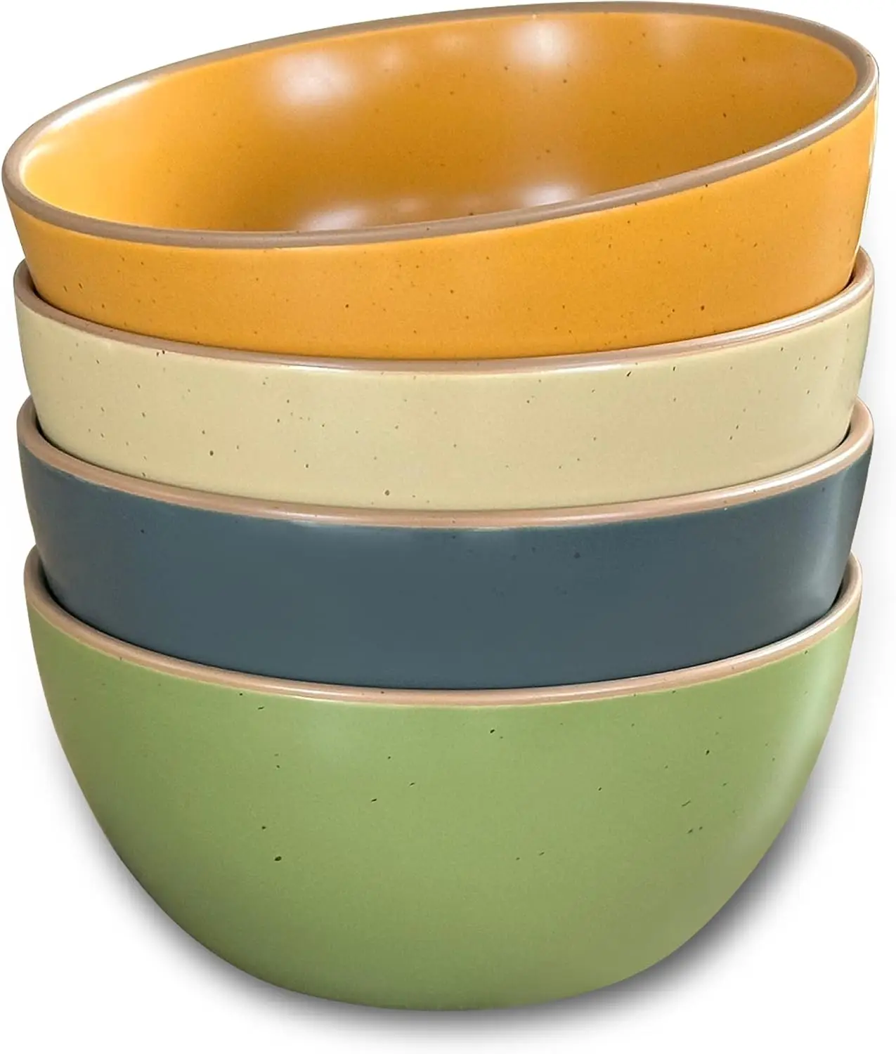 

Ceramic Artisan Matte Bowls Set of 4, 28oz for Cereal Salad Pasta Soup, Dishwasher Microwave Oven Safe, Lead-Free Glaze, Scratch