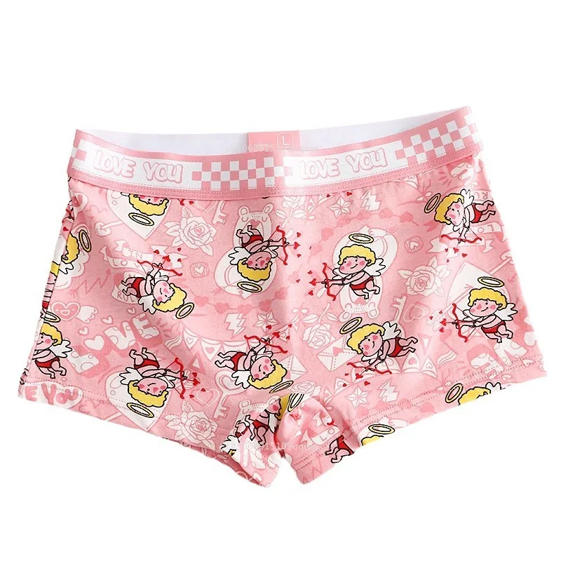 Coton femmes culottes dessin animé Shorts sport Boxer respirant été Sexy sous-vêtements taille moyenne Boyshort femme étudiant pantalon