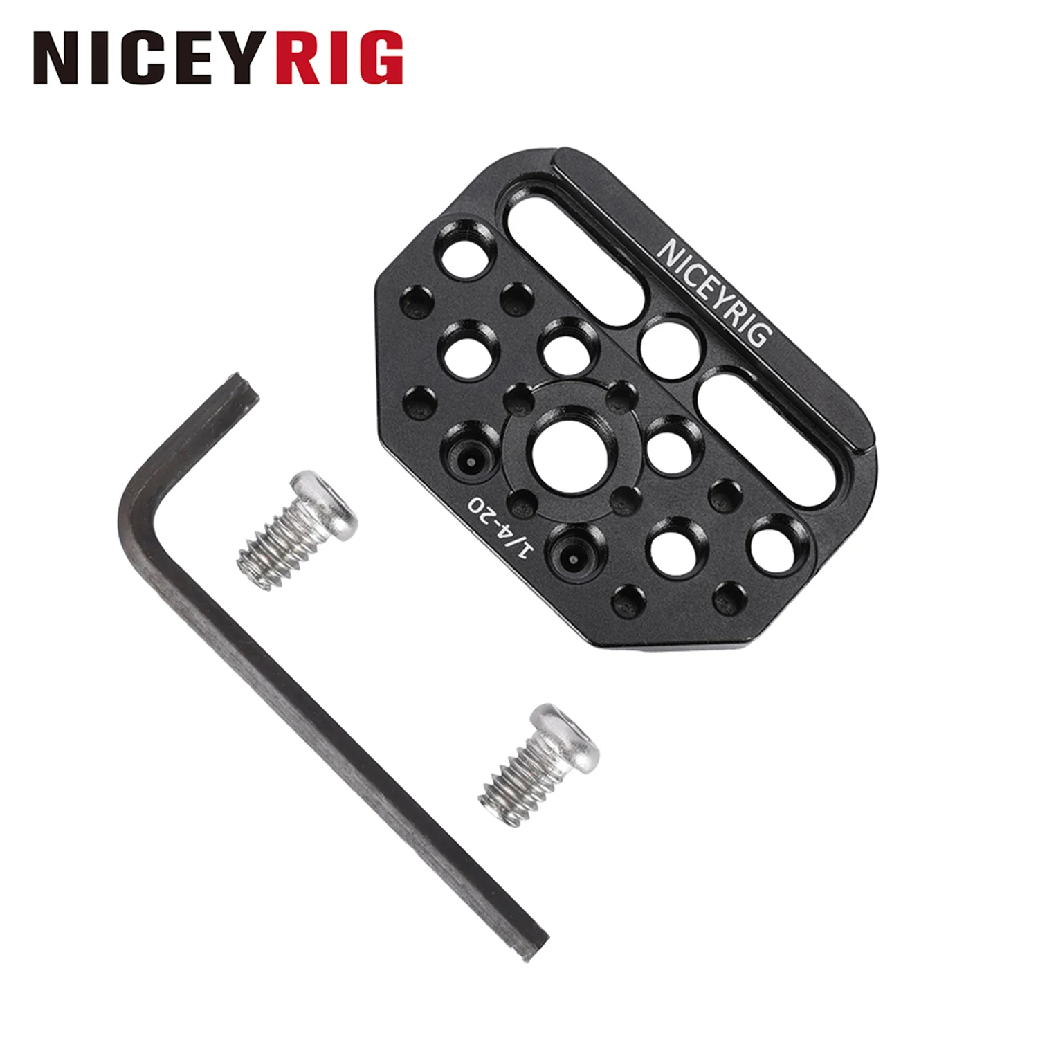 NICEYRIG Mini Plate Multi-Function Extension Adapter with Arca-Swiss Dovetail & 3/8 Arri Locating Hole