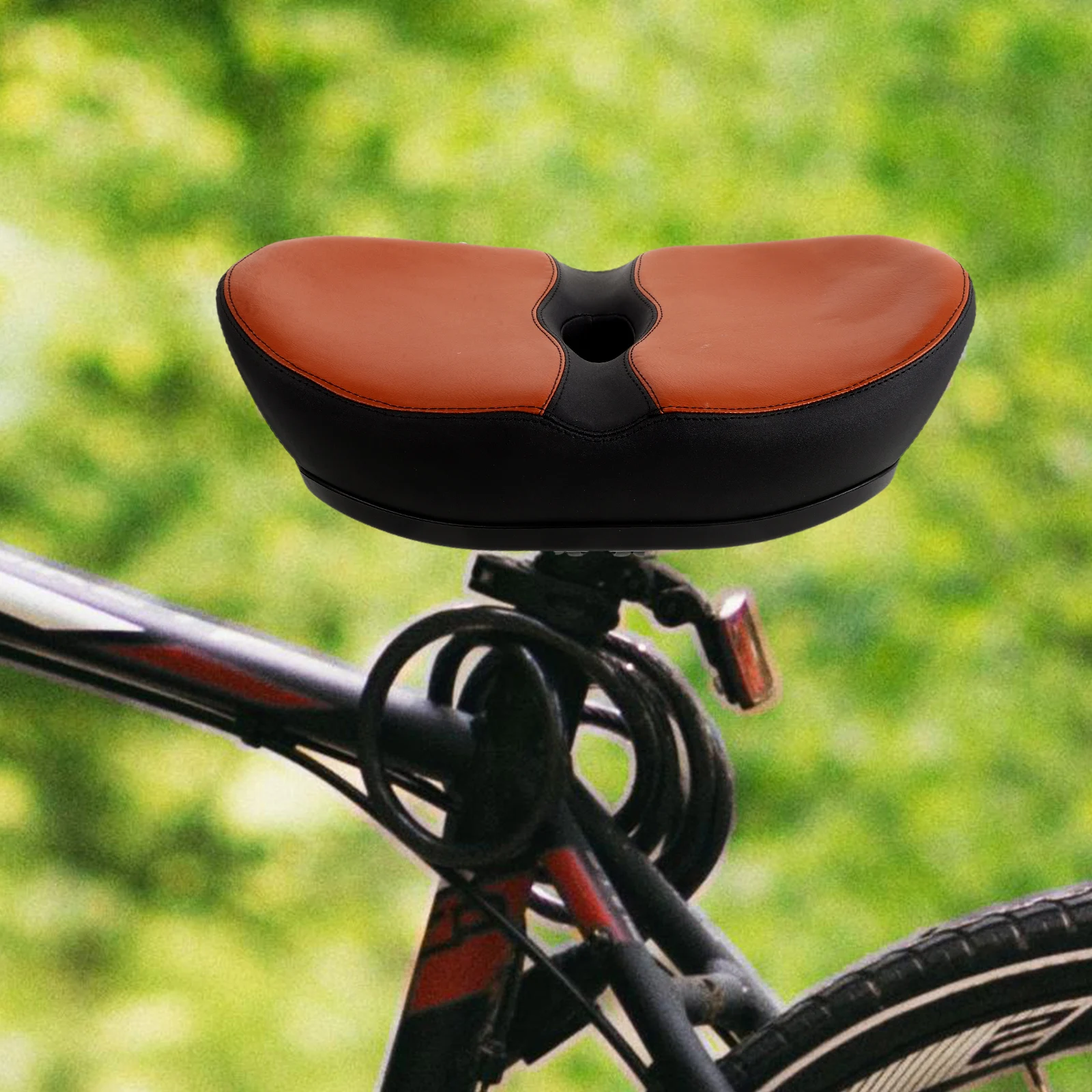 

Noseless Bike Saddle Bicycle Seat Cushion Comfortable Large Size Ergonomic Antislip Shockproof Durable PU Wide Suitable Mountain