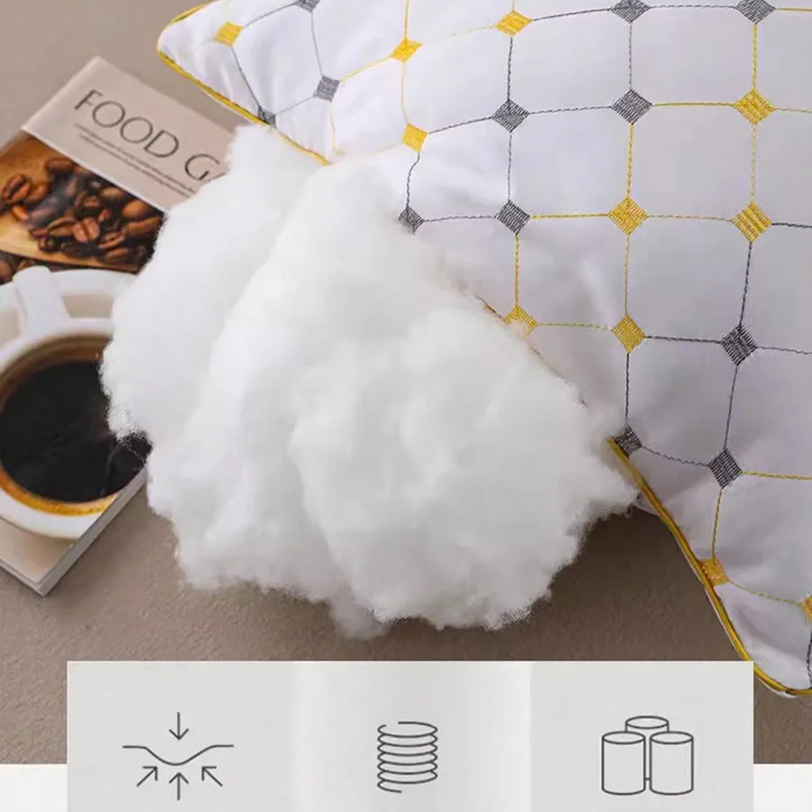 Almohada alta sin deformarse, 45x70cm, casa cervical/hotelera. Par para regalos/mayoreo.