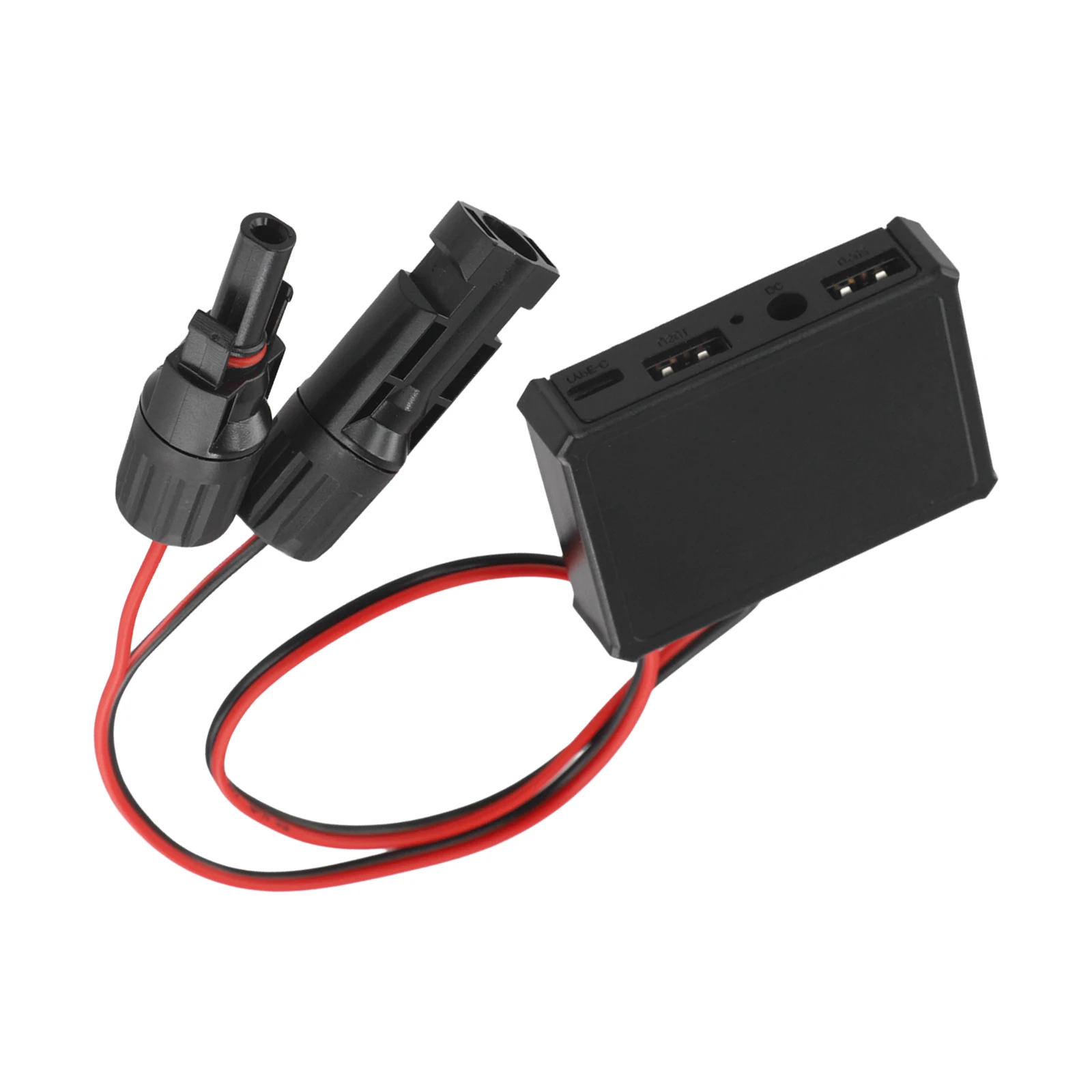 DC Input Solar Adapter with A and Outputs for Stable Charging of Phones and Accessories on Solar Power Systems