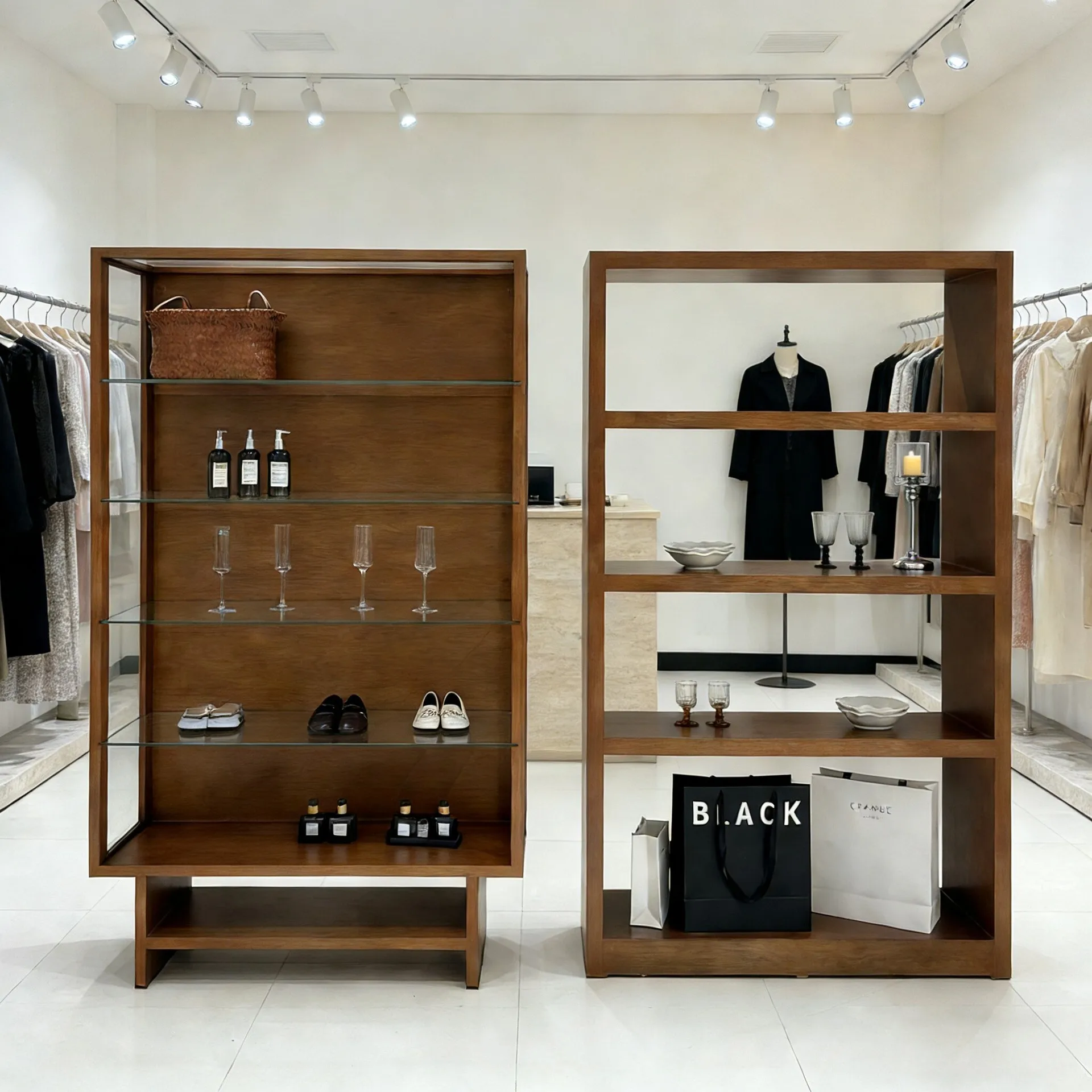 Clothing store Nakajima cabinet checkout page Bar counter Bag display Locker High cabinet Medieval
