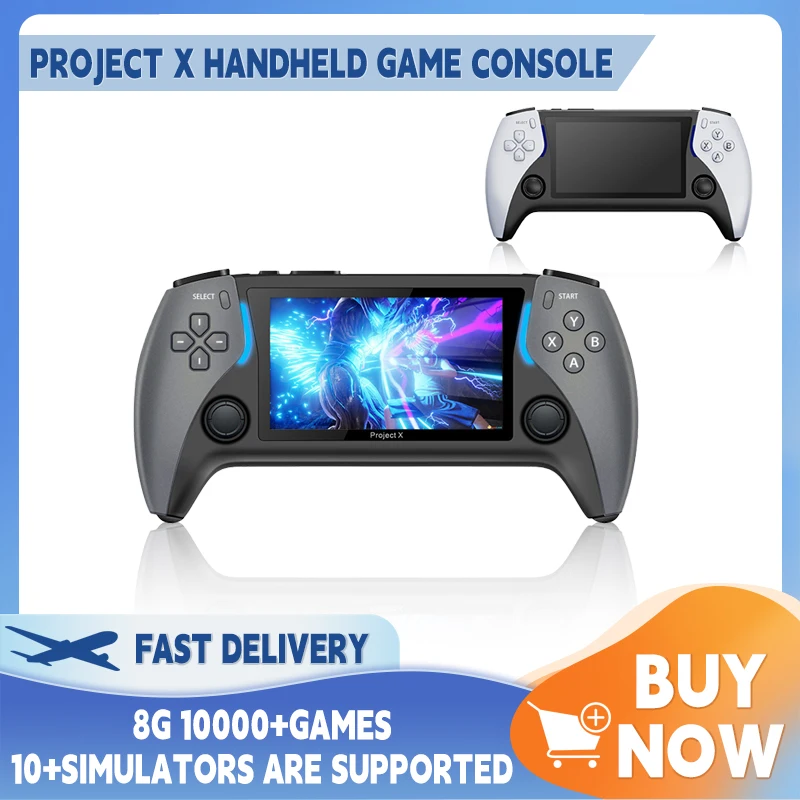 

New Project X 4.3-Inch High-Defintion Ips Screen handheld Game Console Supports Ps1 Arcade Hd Output For Dual Joystick Player