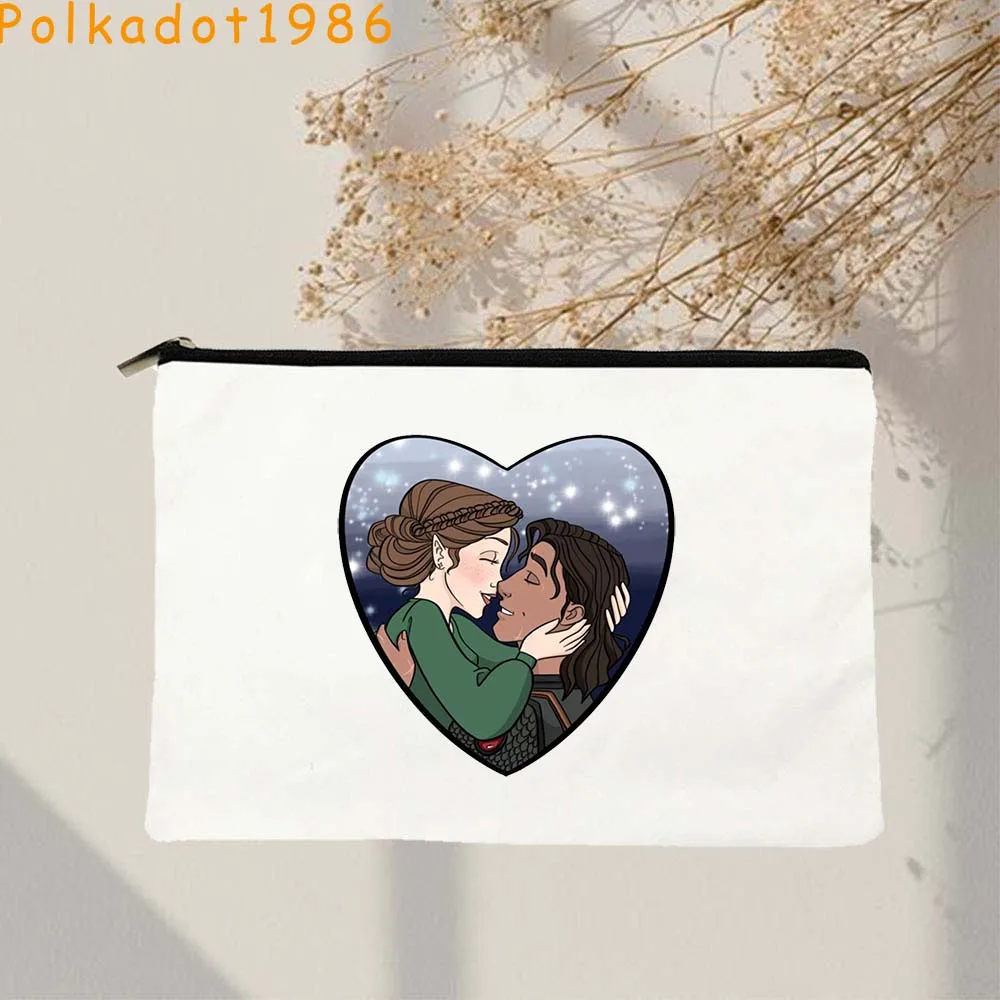 霧と怒りの法廷とげとバラの夢ナイトコートリサンドフェイアキャンバス化粧品メイクアップバッグ鉛筆ケースジッパーポーチ