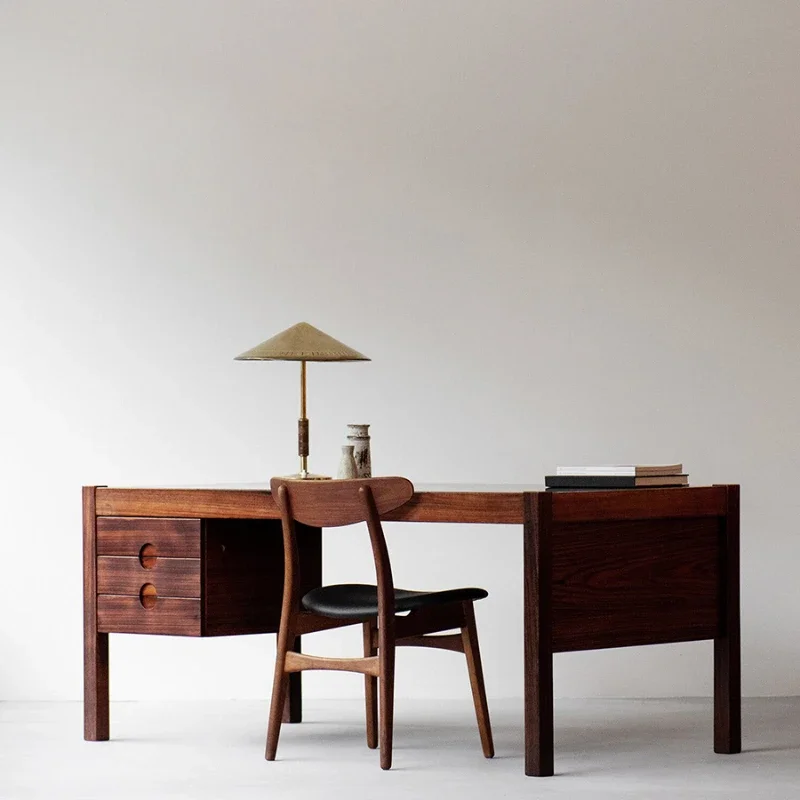 Desk writing desk black walnut modern minimalist