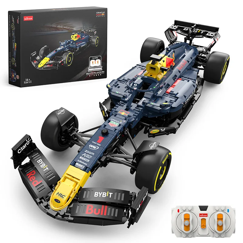 1:8 Technical F1 Redbull RB19 #1 Verstappen #11 Perez Racing Formula Building Block Model MOC RC Car Brick Toys And 1:24 Scale