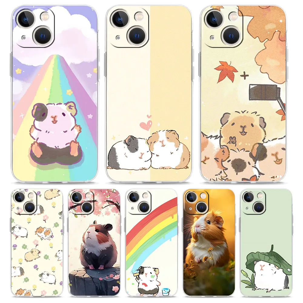 아이폰 16 케이스, 아이폰 15 12 13 14 16 Pro Max X XR XS Max 15 Plus 아이폰11 커버, 귀여운 기니피그/카비 동물 디자인 폰 케이스