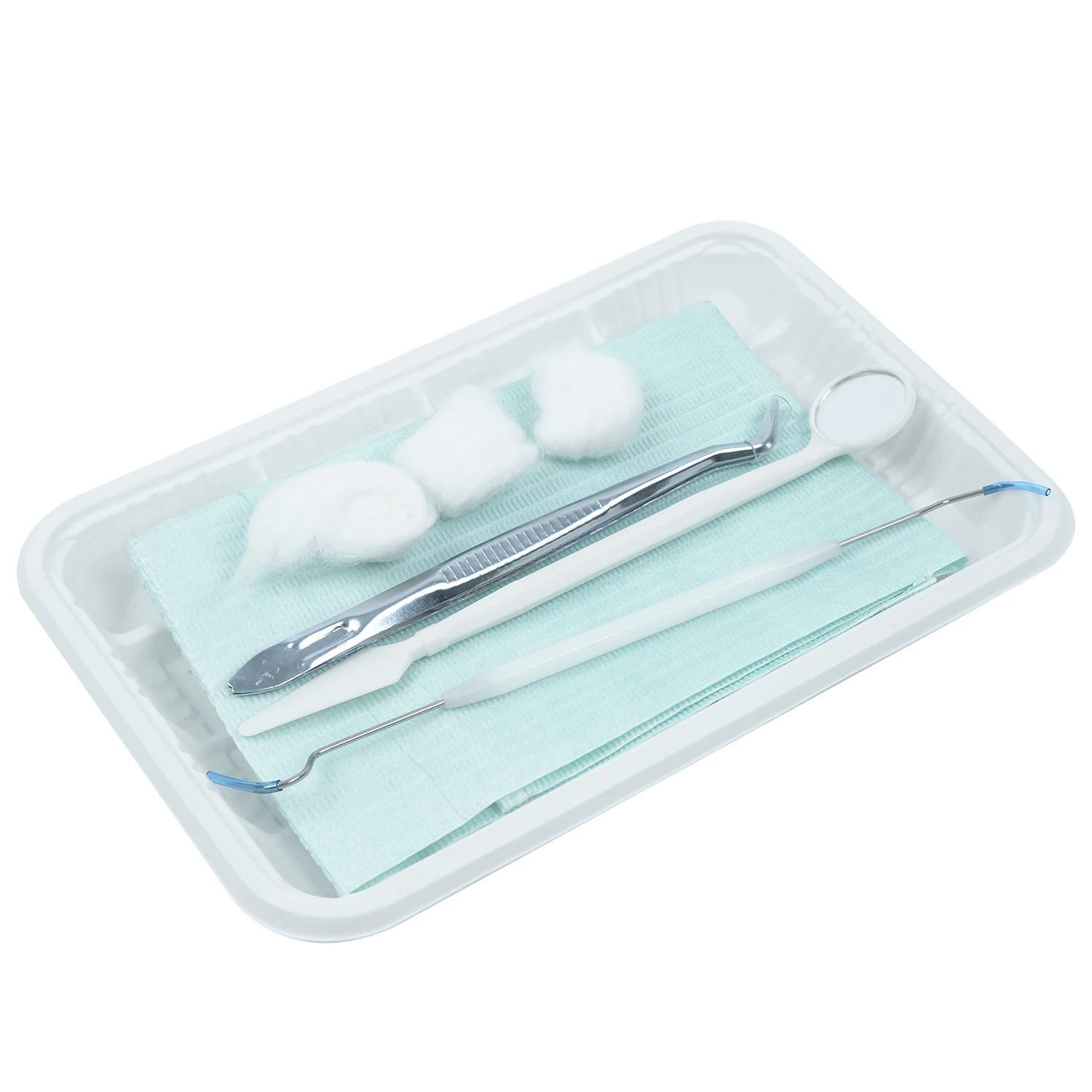 Tomenty-caja de Instrumentos dentales desechables, herramientas de examen de dentista, combinación de cuidado bucal, 8 unids/lote por paquete