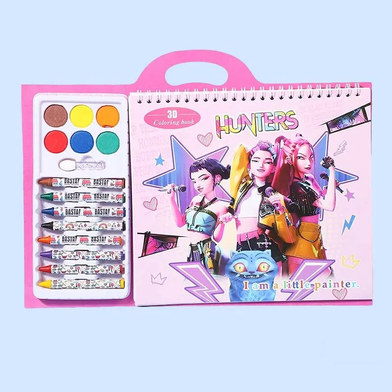 Kpop شيطان الصيادين التلوين والنشاط كتاب أنيمي الكرتون خط الفن للأطفال تتبع صفحات الرسم هدية مثالية للأطفال #4