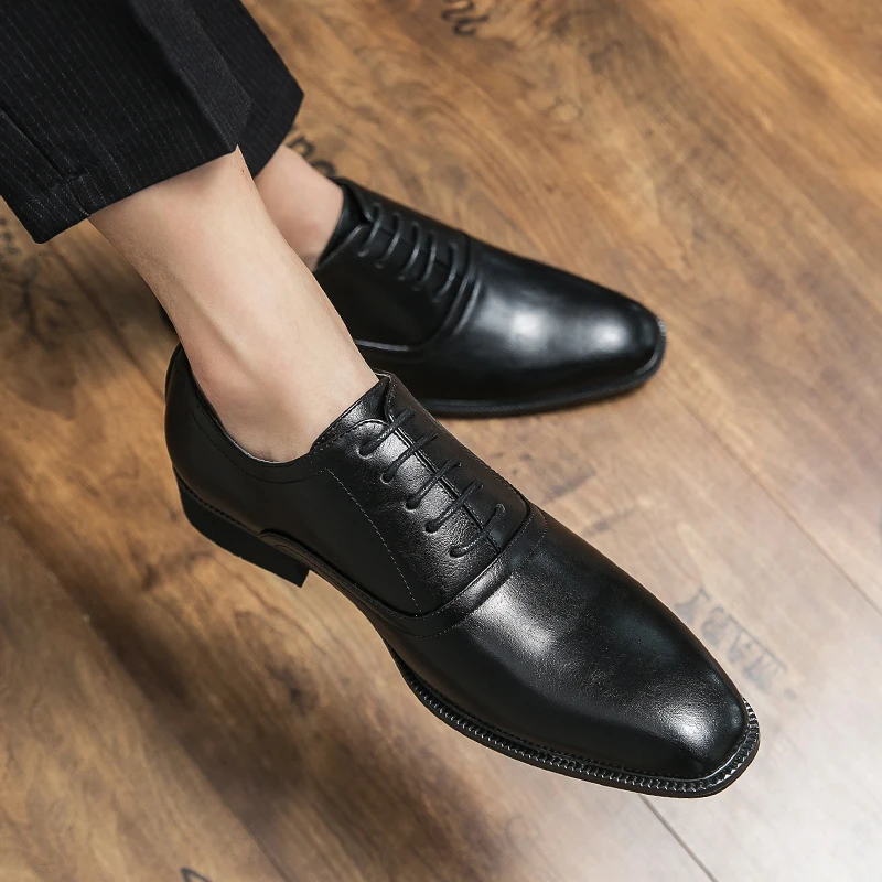 

Classic Italy Pointed Toe Leather Shoes Men Luxury Oxfords Business Formal 2026 Men Shoes Boos Dress Men Black Wedding Shoes