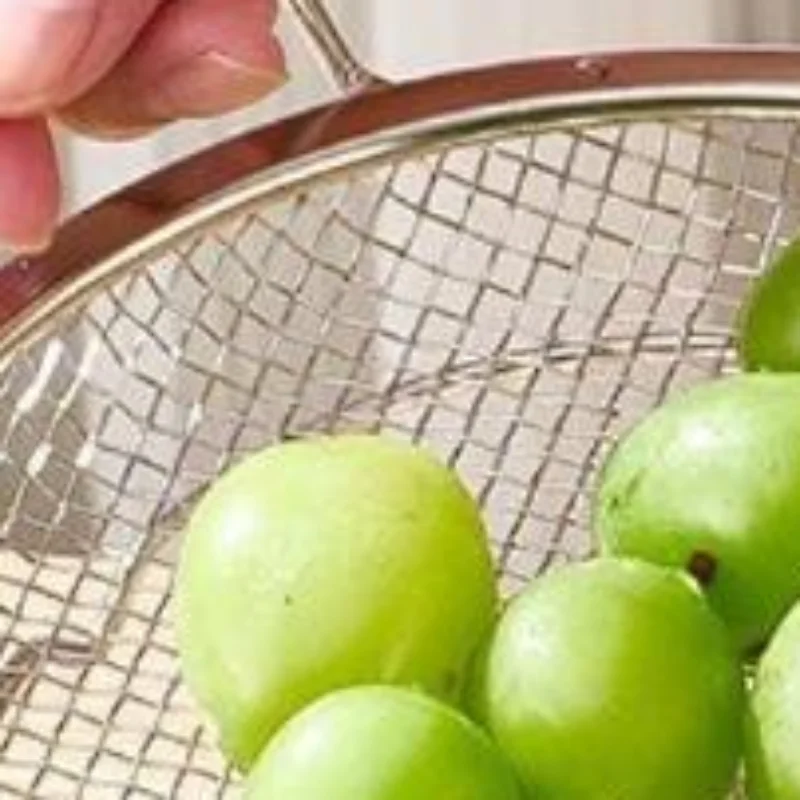 1/2Pcs Air Fryer BBQ Filter Premium Stainless Steel Oil Strainer With Tray Frying Net Sieve Food Drainer