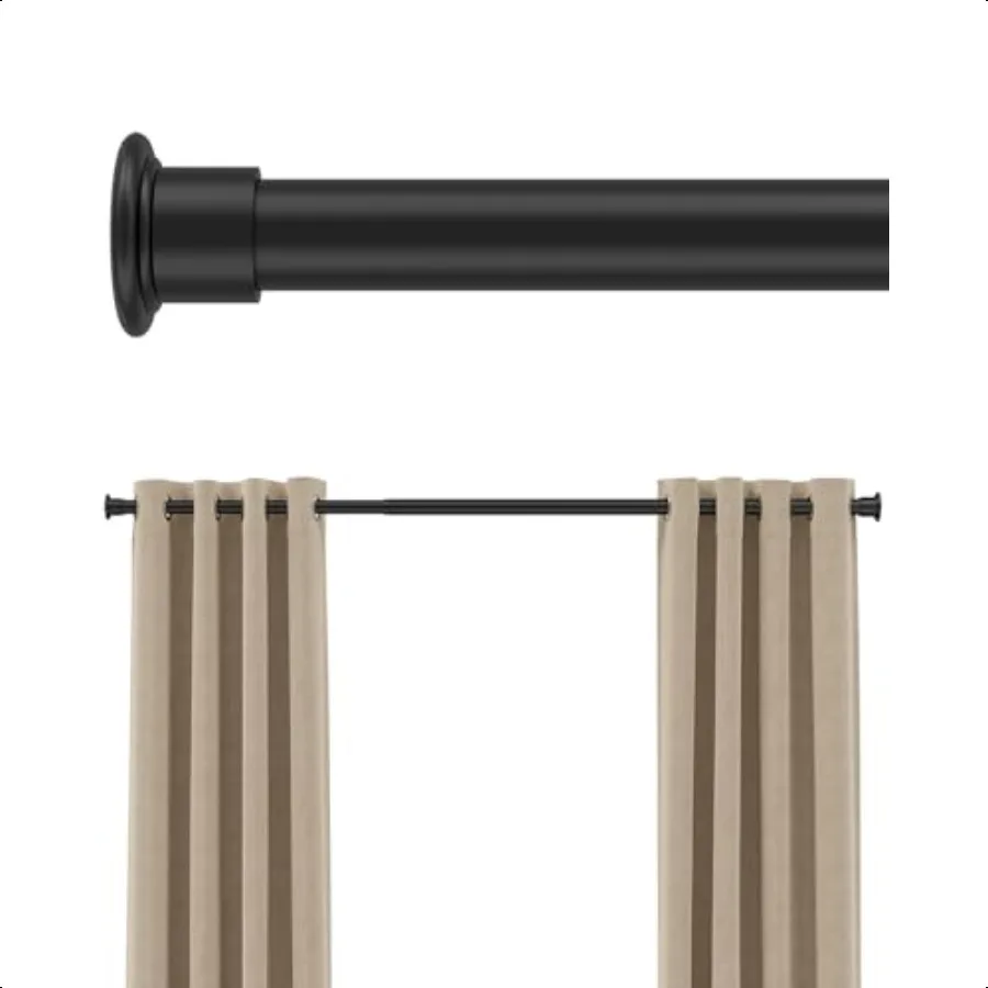 

Tension Curtain Rod by 42123 Inches Heavy Duty Tension Rods for Windows No Drilling Adjustable Curtain Rod for Patio Hold Up Bl