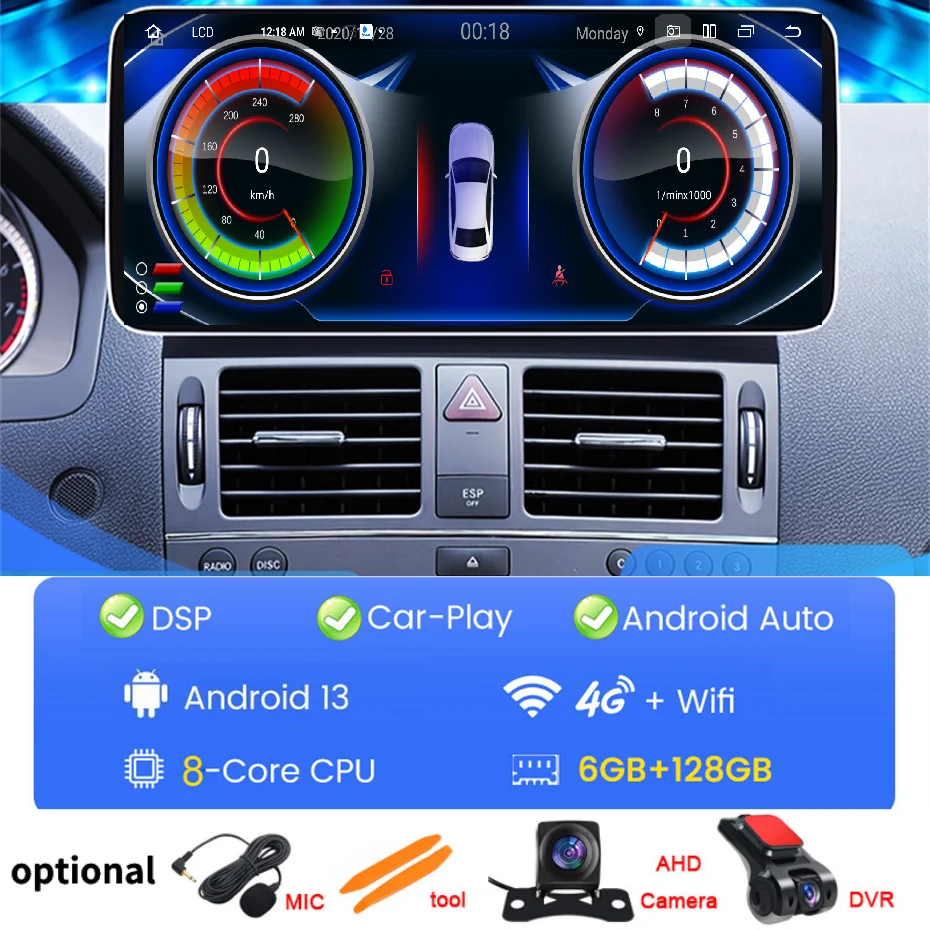 MN-X CarPlay Auto Brand-new Android System DSP Car Radio For Mercedes-Benz C W204 (2008-2010) NTG 4.0 Multimedia Player