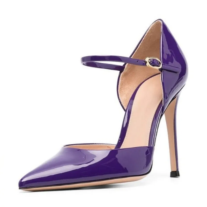 DIZHUANG shoes Sexy women's high heels. About 11cm heel height. Cusp high-heeled shoes. Purple two-piece high heels. Size:34-46