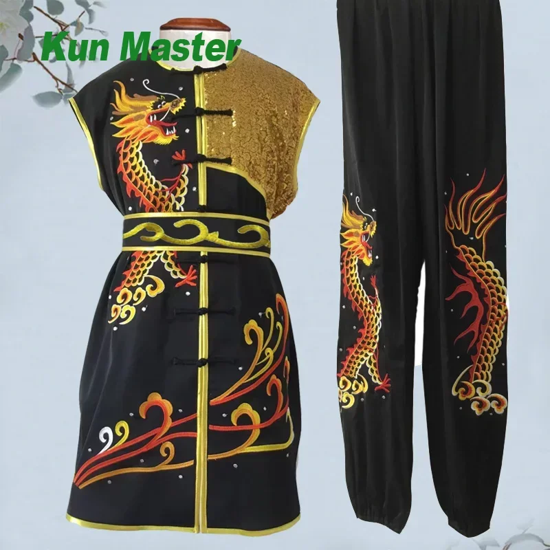 Letnie ubrania Wushu sztuka walki mundur sukienka Kung Fu Tai Chi ubrania dla kobiet i mężczyzn Unisex haft Kun Master 2023 New