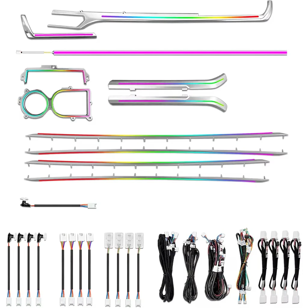 Upgrade 256 Colors Symphony Led Car Interior Ambient Lighting for 2021-2024 Strip Decoration Accessories