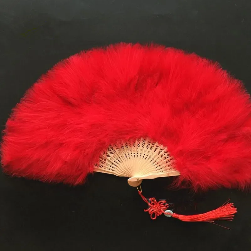 Women Handheld Retro Marabou Feather Fan Satin Long Finger Gloves Props Flapper Hen Tea Party Halloween Costume Cosplay