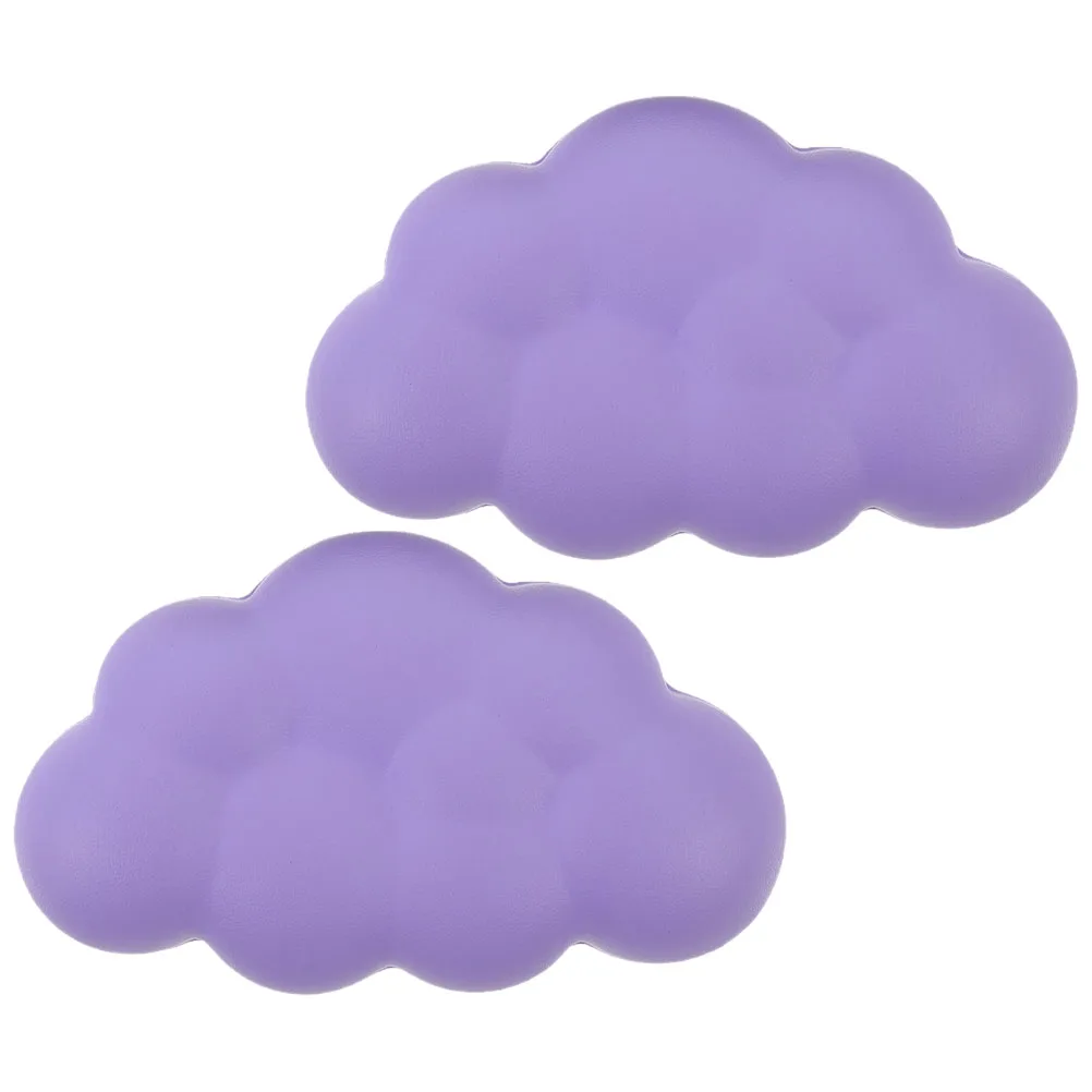 

2 Pcs Keyboards Rest Wrist Pad Hand for Ergonomic Gel Purple Cushion Mousepad Office