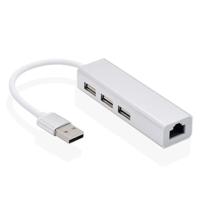 3 Ports USB2.0 MOYEU Type C Vers Ethernet LAN RJ45 Adaptateur de Carte Réseau RJ45 HUB Ethernet Compatible pour Réseau LAN Câble Adaptateur