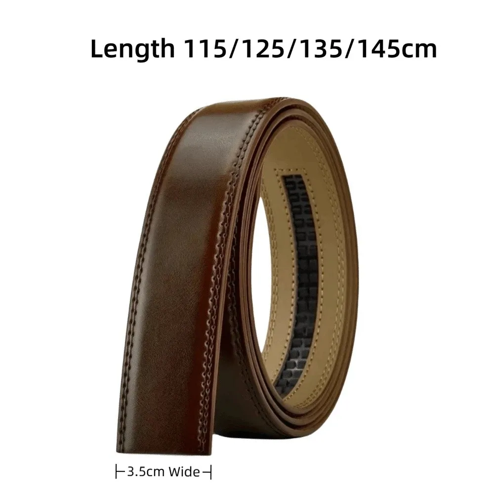 Luxe 115/125/135/145 cm hommes ceinture noir marron 3.5 cm de large ceintures en cuir véritable sans boucle ceinture en peau de vache Cinturones Para Mujer
