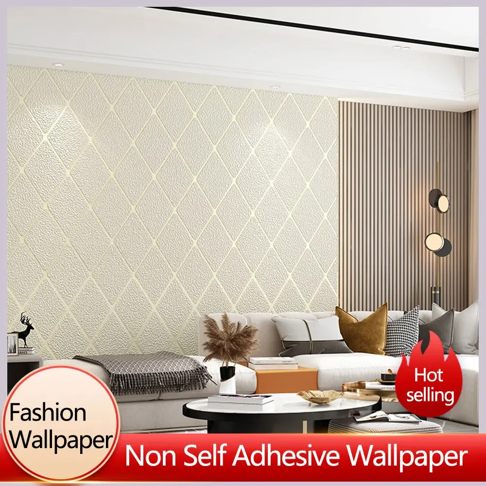 Modern Minimalist Imitation Deer Skin Velvet Large Grid Wallpapers Bedroom Living Room High Quality Decorative Wallpaper 3D