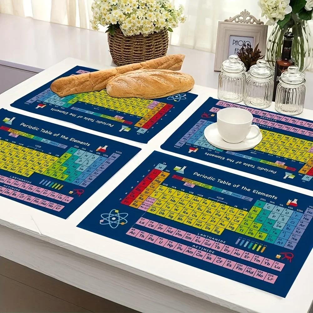 4pcs Periodic Table Placemats - 12x18