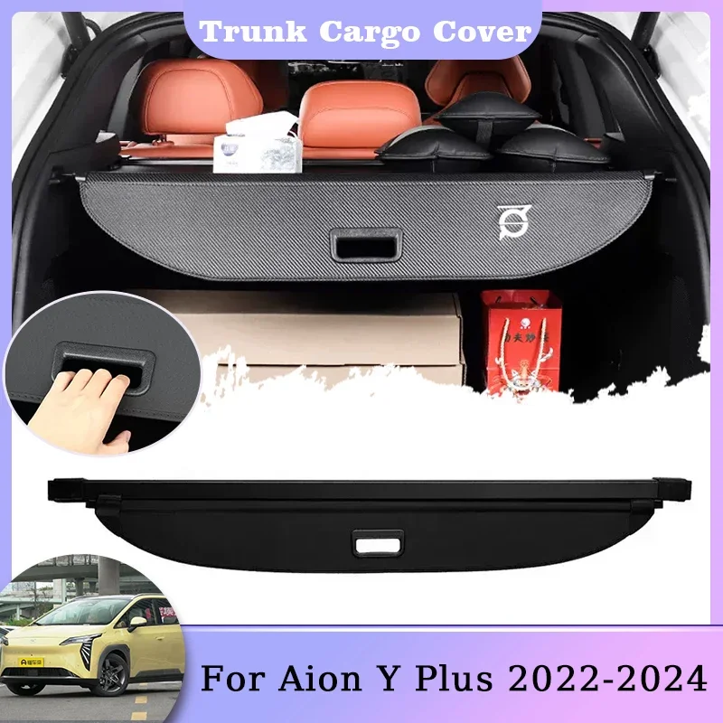 Rear Trunk Cargo Cover For GAC Aion Y Plus 2022 2023 2024 Retractable Luggage Shade Shield Curtain Partition Privacy Waterproof