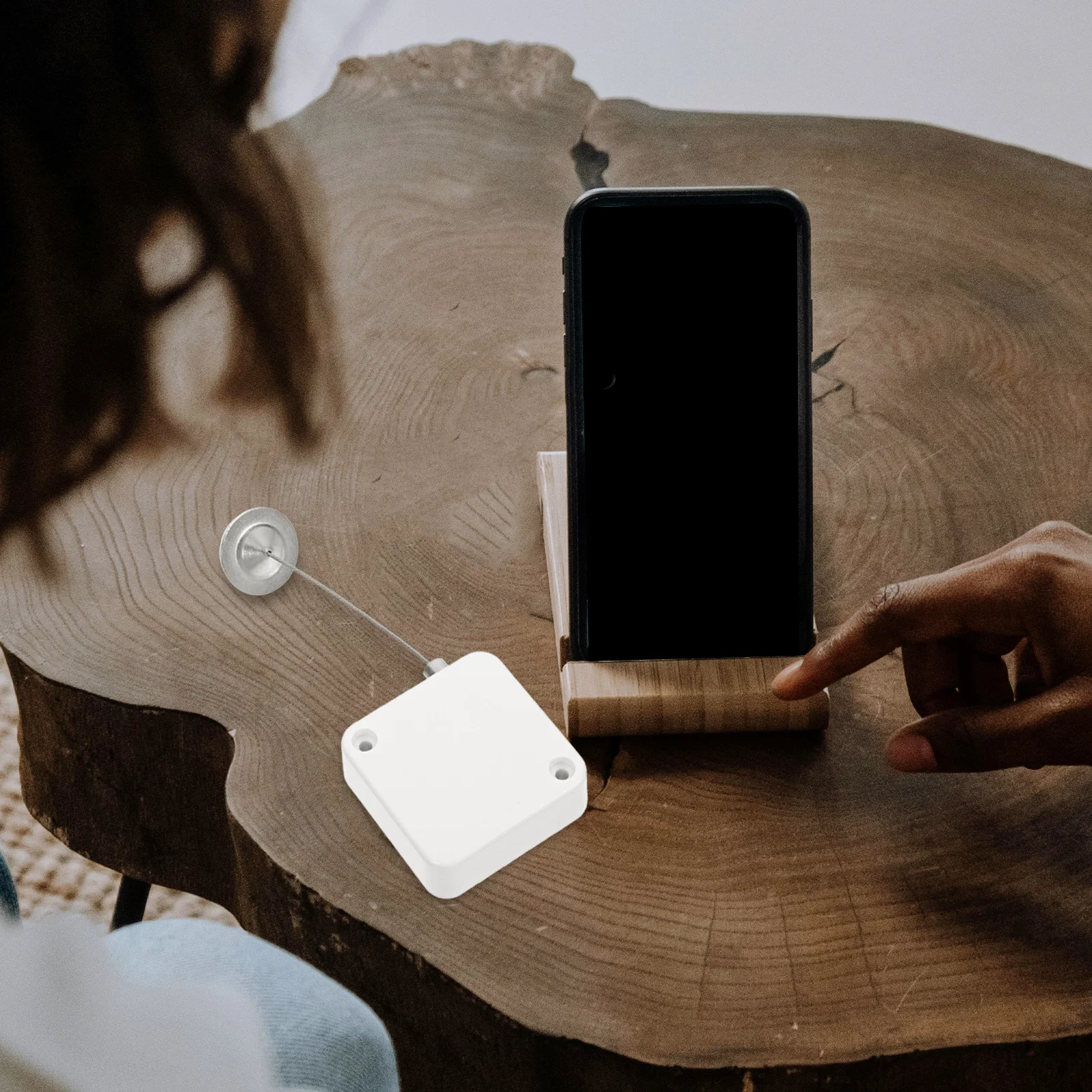 مجموعة واحدة من حامل أسلاك الفولاذ المقاوم للسرقة، صندوق كابل قابل للسحب، قفل أمان تلقائي من الفولاذ المقاوم للصدأ للمفاتيح، معدات السفر المدمجة #6