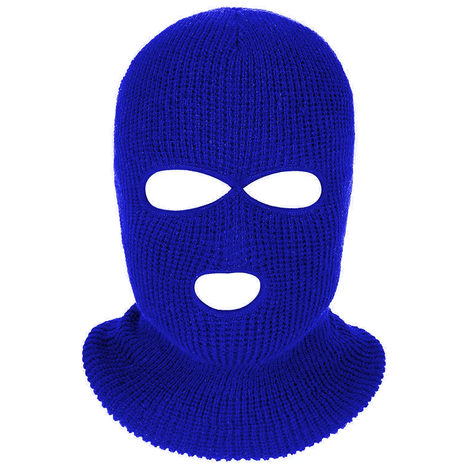 

2 Warm Balaclavas Knitted Hats Neck Flap Protection Windproof Blue Child Cycling Hat 3-holes Face Cover Knit